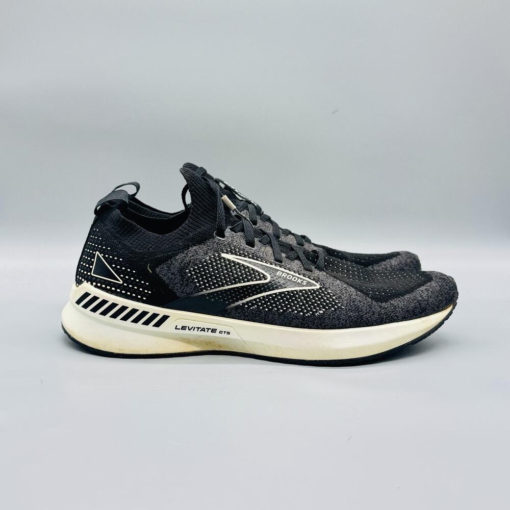 Brooks Shoes Womens 12 Black Levitate GTS 5 StealthFit Running Athletic Sneakers
